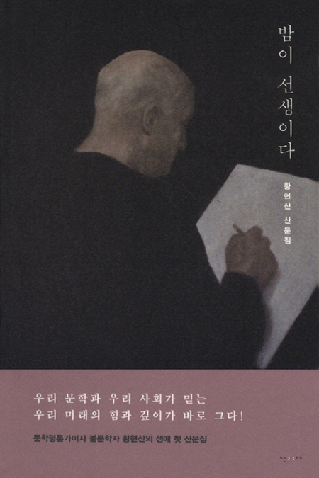 황현산 문화예술위원장의 2013년 저서 ‘밤이 선생이다’ (출처: 교보문고)