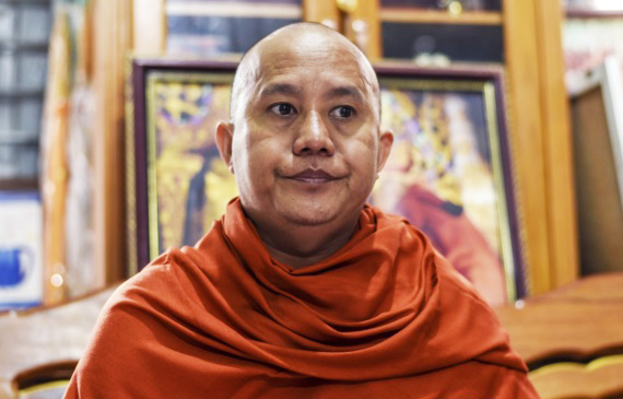미얀마 극우성향 불교단체인 ‘마바타(민족종교 보호를 위한 애국연합)’ 지도자 아신 위라투. (출처: 뉴시스)