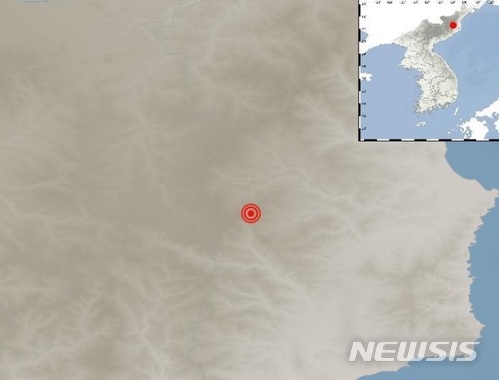 9일 북한 함경북도 길주 일대에서 규모 3.0에 이어 규모 2.8로 추정되는 자연지진이 잇따라 발생했다. (출처: 뉴시스)