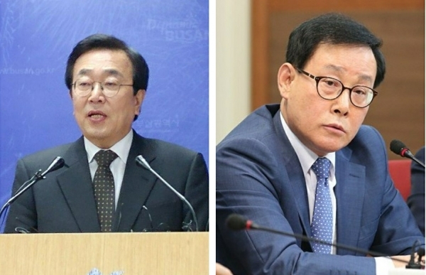 서병수 현 부산시장(왼쪽)과 이종혁 최고위원. ⓒ천지일보(뉴스천지) 2017.12.26