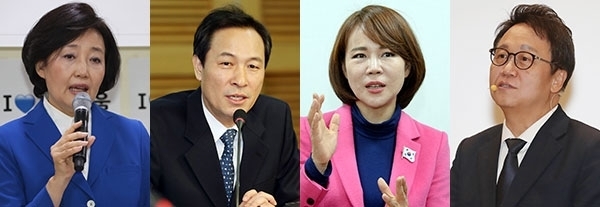 (왼쪽부터) 박영선·우상호·전현희·민병두 의원. ⓒ천지일보(뉴스천지) 2018.2.2