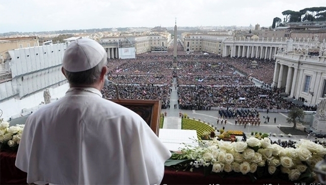 순례자들에게 메시지를 전하는 프란치스코 교황. (출처: 교황청 홈페이지)