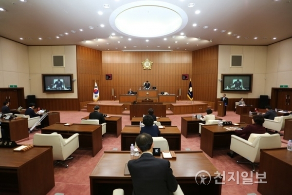 23일 의정부시의회에서 000회 임시회의가 열리고 있다. ⓒ천지일보(뉴스천지) 2018.2.23
