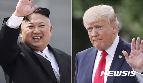 김정은 북한 노동당 위원장과 도널드 트럼프 미국 대통령. (출처: 뉴시스)