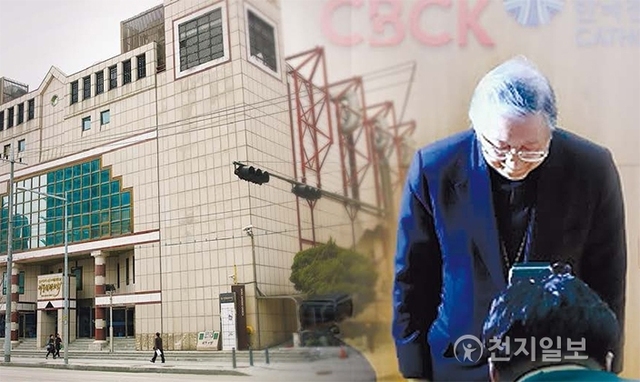 성희롱·성추행·성폭력을 고발하는 미투 운동의 바람이 거세지고 있다. 이젠 종교계 내에서도 피해 여성들이 미투 운동에 동참하면서 종교지도자들의 성범죄 의혹이 속속 드러나 파문이 일고 있다. 사진은 서울성락교회 신길본당 전경(왼쪽)과 지난달 28일 ‘한국 천주교 사제의 성폭력 사건에 대해 사죄하며’란 제목의 담화문 발표 뒤 고개 숙여 인사하고 있는 천주교주교회의 의장 김희중 대주교. ⓒ천지일보(뉴스천지)