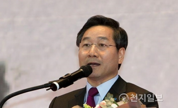 자유한국당 후보로 확정된 유정복 시장. ⓒ천지일보(뉴스천지) 2018.3.20
