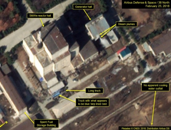 미국 북한전문매체 38노스가 공개한 지난달 25일자 영변 핵단지 상업위성 사진 (출처: 38North)
