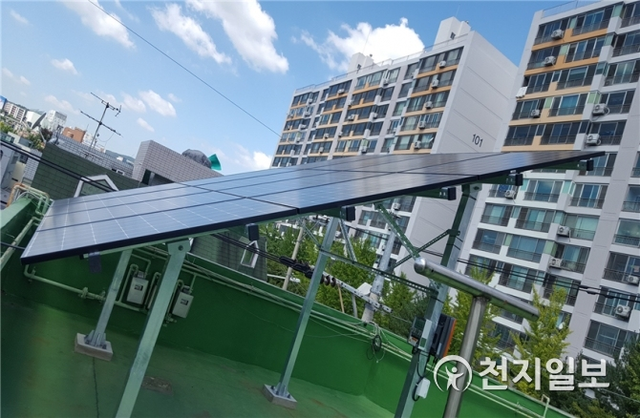 지난해 9월 3㎾ 태양광 설비·설치 사진. (제공: 대구시청) ⓒ천지일보(뉴스천지) 2018.4.18