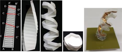 종이접기로 구현한 DNA 구조 및 안테나. (제공: 중앙대학교)