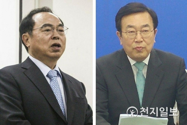 부산시장 오거돈 후보(왼쪽)과 서병수 후보. ⓒ천지일보(뉴스천지) 2018.5.12