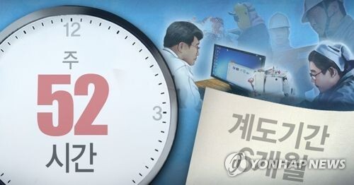 주 52시간으로 노동시간 단축. (출처: 연합뉴스)