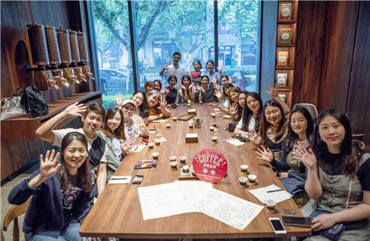 중국 상해에서 4일부터 6일까지 진행된 커피로드 해외실습 행사 모습 (제공: 한양사이버대학교)