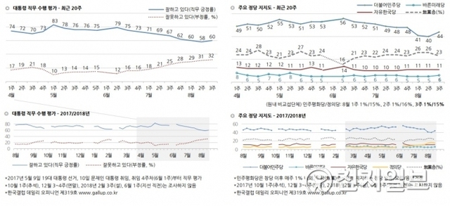 한국갤럽 8월 3주차 여론조사 도표. (출처: 한국갤럽 홈페이지)