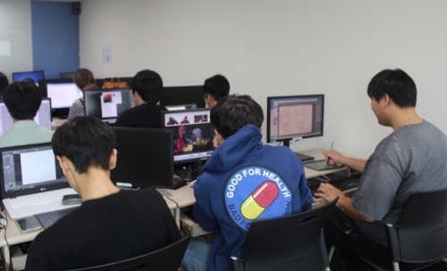 한국IT직업전문학교 시각디자인학과 디지털 드로잉 실습 모습 (제공: 한국IT직업전문학교)