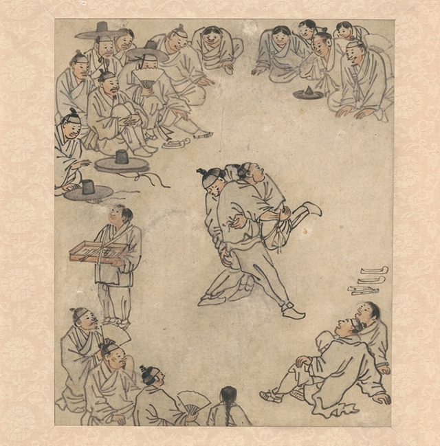 조선시대 화가인 김홍도의 그림 '씨름' (출처: 국립중앙박물관)