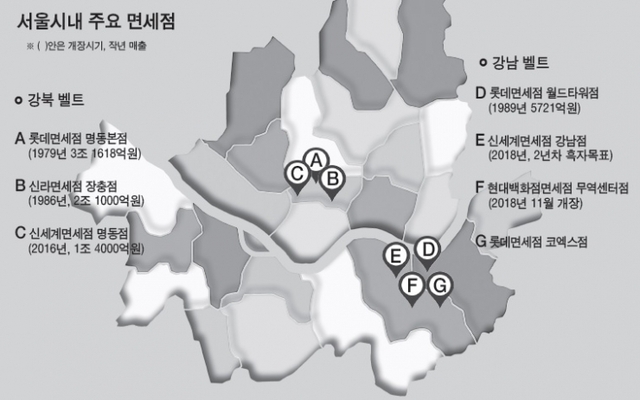서울시내 주요 면세점. ⓒ천지일보 2018.10.25