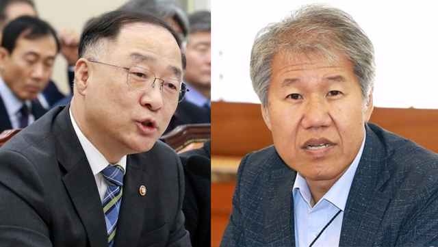 홍남기 국무조정실장(왼쪽)과 김수현 사회수석. ⓒ천지일보