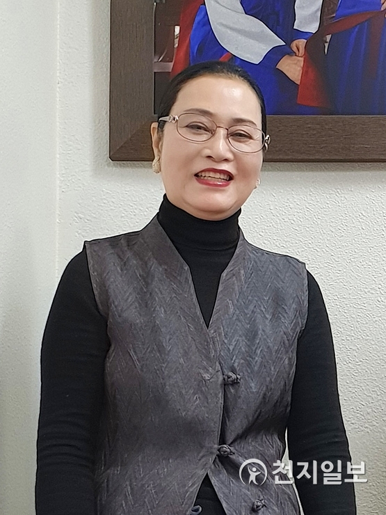 [천지일보 진주=최혜인 기자] 국가무형문화재 제12호 진주검무의 유영희 예능보유자. ⓒ천지일보 2018.12.4