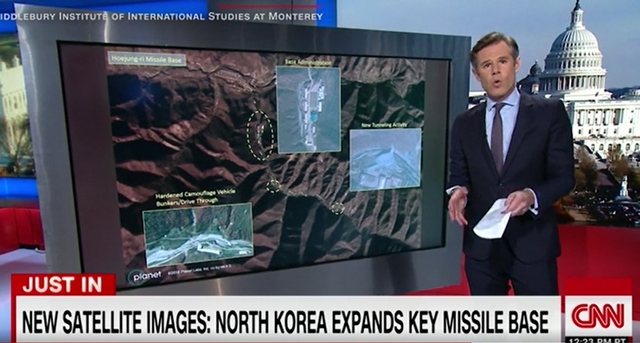 5일(현지시간) CNN은 중국 국경 가까이 양강도 영저동 기지의 인공위성 사진을 미국 미들버리 국제연구소로부터 단독 입수했다며 북한이 이 지역의 기지를 개선하고 지금까지 공개된 적이 없는 새 시설도 건설했다고 보도했다. (출처: CNN)