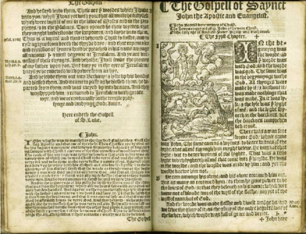 1536년 틴데일 영어성경 복사본. (출처: LIB.UMICH.EDU)
