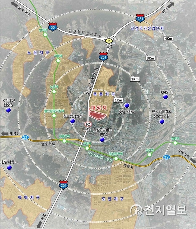 대전시 유성 장대도시첨단산업단지 조성사업 계획도. (제공: 대전시) ⓒ천지일보 2019.1.3