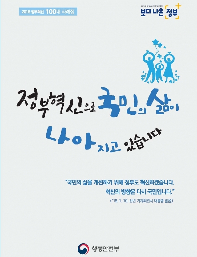 정부혁신 100대 사례집(표지). (제공: 김해시)ⓒ천지일보 2019.1.31