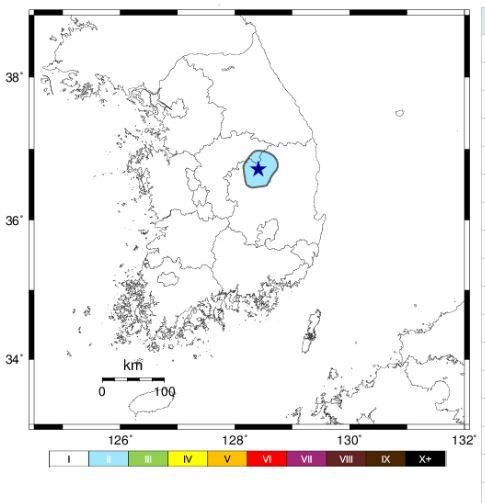 경북 예천서 규모 2.4 지진 발생. (제공: 기상청)