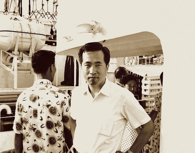 1969년 8월, 동원의 최초 어선인 '제31동원호' 출어식에 참석한 김재철 동원그룹 회장. (제공: 동원그룹)