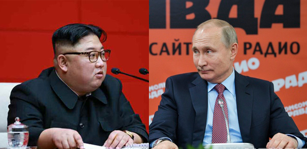 김정은 북한 국무위원장(왼쪽)과 블라디미르 푸틴 러시아 대통령. (출처: 뉴시스)