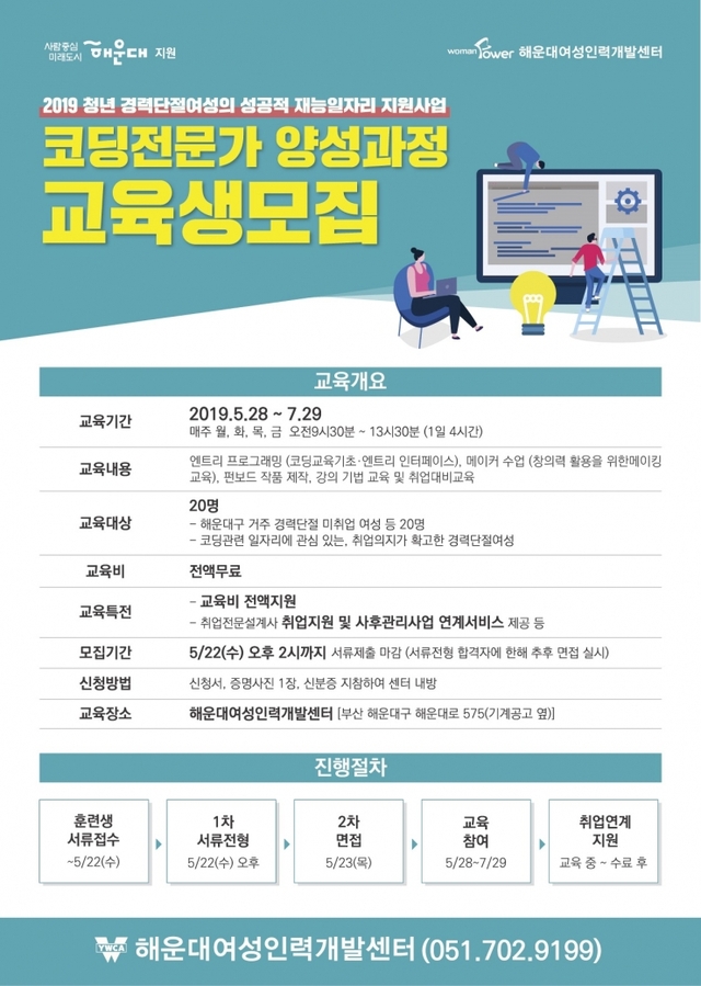 ‘코딩교육전문가 양성과정’ 리플릿. (제공: 부산 해운대구) ⓒ천지일보 2019.5.20