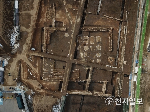 화성행궁 별주 건물터 항공사진 (제공: 수원시) ⓒ천지일보 2019.5.23