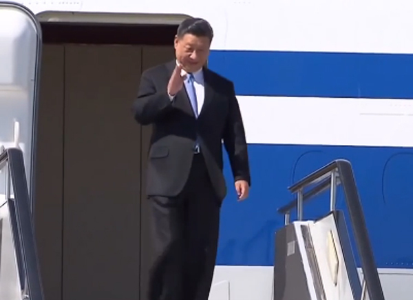시진핑 중국 국가주석이 20일 오전 베이징 서우두 공항에서 전용기를 이용해 1박 2일 북한 방문길에 올랐다. (출처: YTN영상 캡처) 2019.6.20