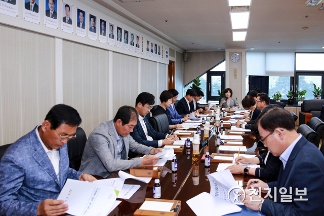 아산시의회 제3회 의원회의 모습. (제공: 아산시의회) ⓒ천지일보 2019.8.8