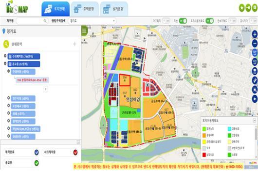 ‘지도로 보는 판매정보 Biz-MAP’ 접속 화면. (제공: 한국토지주택공사)ⓒ천지일보 2019.9.3