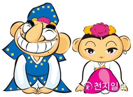 부산 동래구의 캐릭터 뚜기(좌측)와 뚜미(우측). (제공: 부산 동래구) ⓒ천지일보 2019.9.24