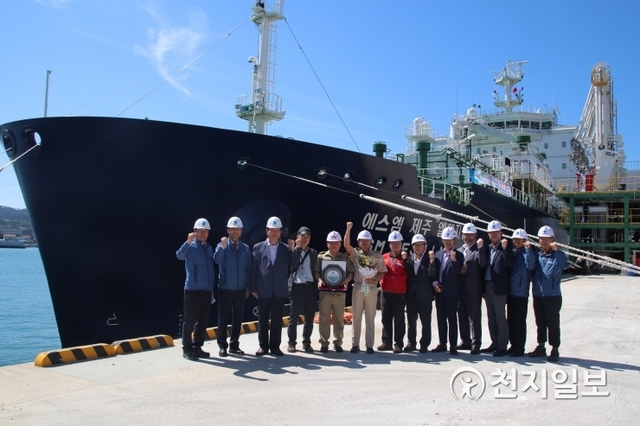 한국가스공사 LNG 수송선 ‘SM JEJU LNG 1호’가 24일 제주기지에 첫 입항했다. (제공: 한국가스공사) ⓒ천지일보 2019.9.24