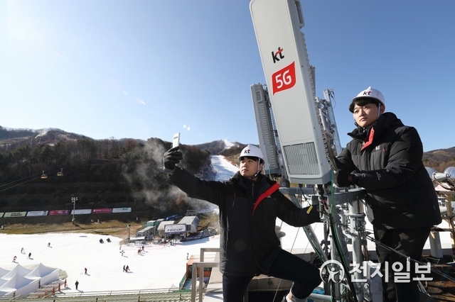 KT가 본격적인 겨울 스키 시즌을 맞아 전국 스키장에 5G망을 구축하고 서비스를 제공한다고 2일 밝혔다. (제공: KT) ⓒ천지일보 2019.12.2