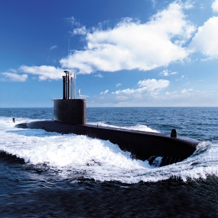 대우조선해양이 건조한 대한민국 해군의 장보고-I급 잠수함. (제공: 대우조선해양)