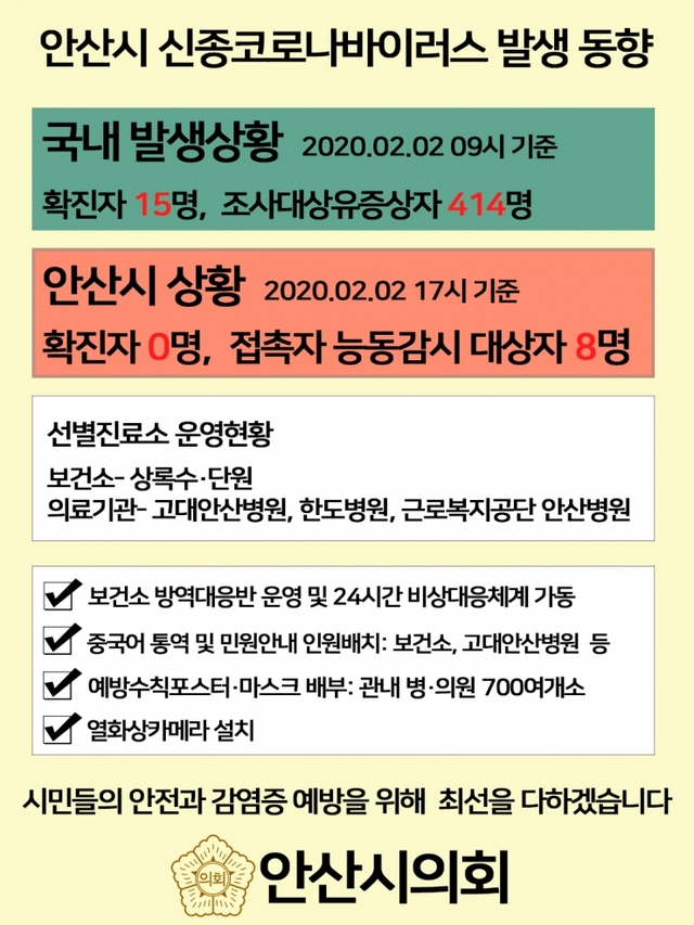카드뉴스. (제공: 안산시의회) ⓒ천지일보 2020.2.3