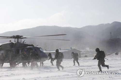 육군 35사단 동계 훈련. (출처: 연합뉴스)