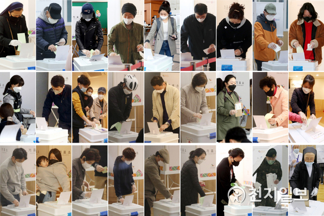 [천지일보=신창원·박준성·남승우 기자] '제21대 국회의원 선거' 투표가 15일 오전 6시부터 오후 6시까지 전국 1만4천330개 투표소에서 일제히 진행됐다. 중앙선거관리위원회는 21대 총선 잠정 투표율이 66.2%라고 밝혔다. 지난 1992년 총선 당시 71.9%를 기록한 이래 28년 만에 그 뒤를 잇는 가장 높은 수치이다. 이날 서울과 인천 등 각 투표소에서 각양각색의 유권자들이 소중한 한 표를 행사하고 있다.ⓒ천지일보 2020.4.15
