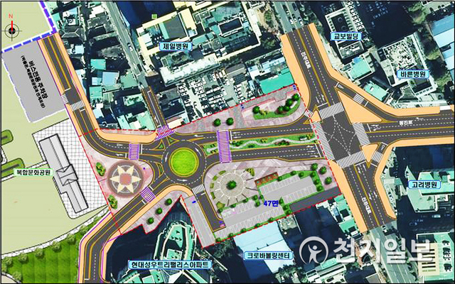 구 진주역 사거리 광장 조성사업 조감도. (제공: 진주시) ⓒ천지일보 2020.5.11