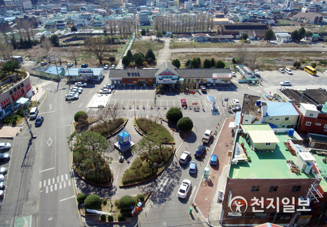 하늘에서 본 구 진주역 일대 모습. (제공: 진주시) ⓒ천지일보 2020.5.11