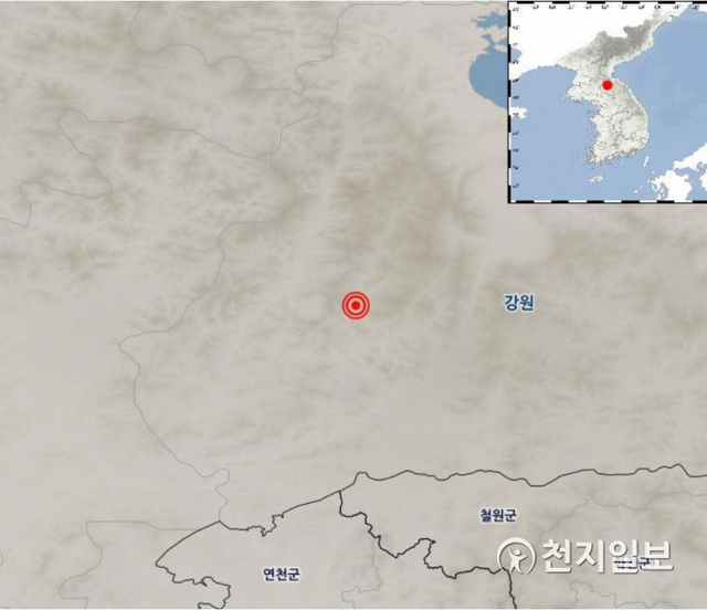 기상청이 북한서 규모 4.0 지진 발생했다고 밝혔다. 사진은 지진 발생 위치. (출처: 기상청) ⓒ천지일보 2020.5.11