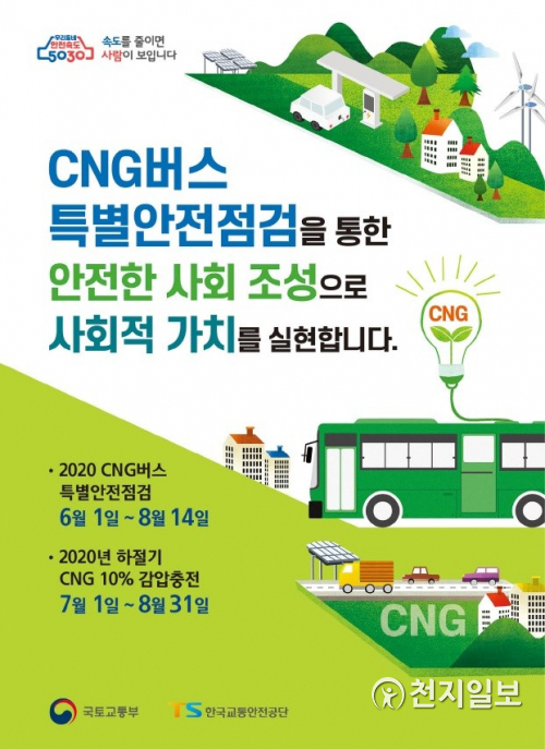 CNG 버스 특별안전점검 홍보 포스터. (제공: 한국교통안전공단) ⓒ천지일보 2020.6.1