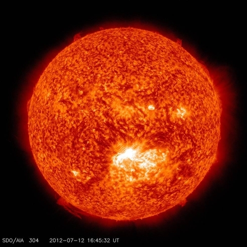 2012년 7월에 포착된 X1.4급 태양 폭발[NASA/SDO/AIA 제공]