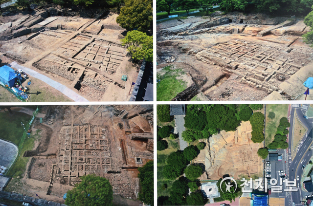 [천지일보 진주=최혜인 기자] 3일 경남 진주시 진주성(사적 제118호)에서 열린 ‘중영(中營)터 학술발굴조사 현장설명회’에서 조선시대 축조된 건물 일부가 모습을 드러내고 있다. (제공: 진주시) ⓒ천지일보 2020.6.3