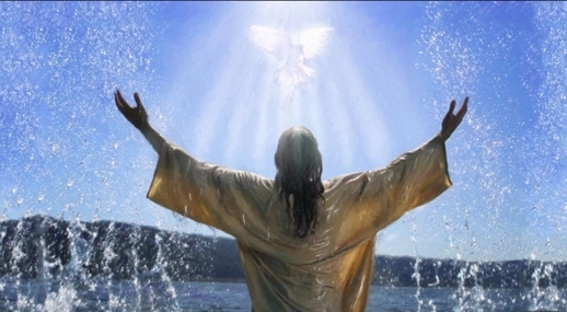 세례요한에게 세례받은 후 물에서 올라오는 예수. 하늘에서 이는 내 사랑하는 아들이요 이는 내 기뻐하는 자라는 소리가 있었다. (사진제공: Jesus Christ Wallpapers)
