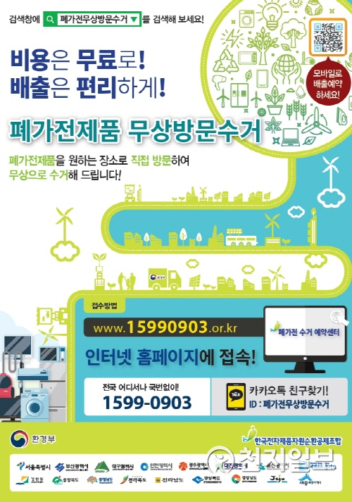 ‘폐가전제품 무상방문 수거 서비스’ 안내문. (제공: 여수시) ⓒ천지일보 2020.6.26