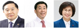 왼쪽부터 의장 후보자 김용집(남구1) 의원, 부의장 후보자 조석호(북구4), 정순애(서구2)의원. (제공: 광주시의회) ⓒ천지일보 2020.7.1